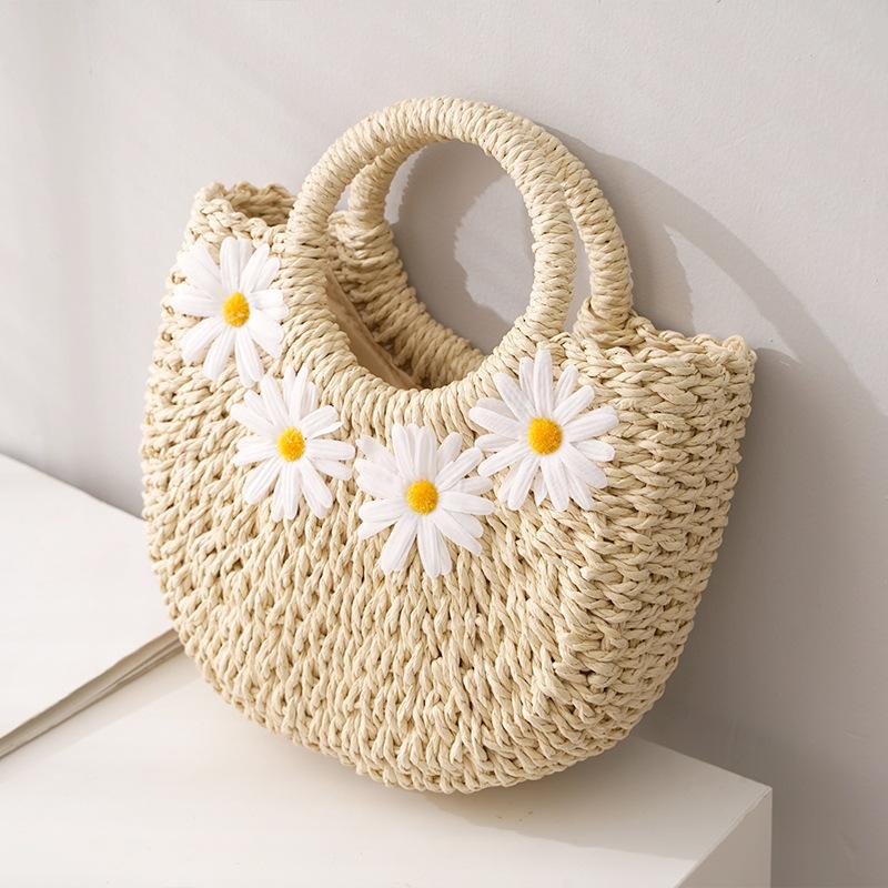 Bolso de playa tejido a mano Little Daisy 2023