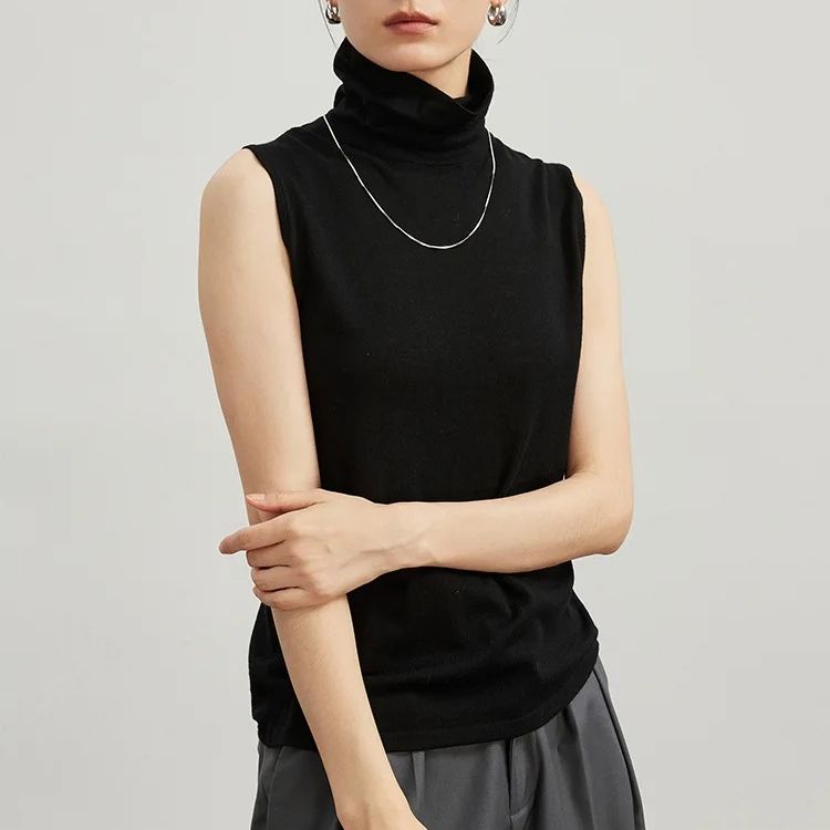 Merino Wool Turtleneck Vest