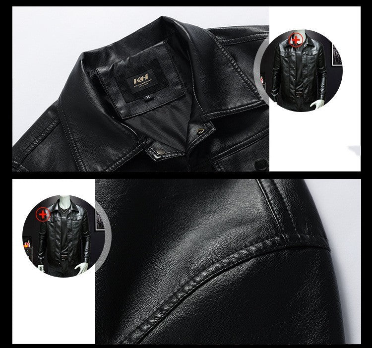 Men's Spring And Autumn Workwear Leather Jacket