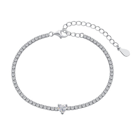 S925 Sterling Silver Diamond Love Bracelet Female - Dazpy