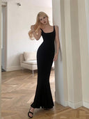 Vestido de sirena para mujer con tirantes ajustables