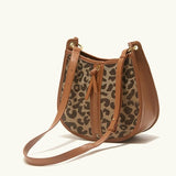 Bolso de hombro tipo sillín de leopardo