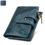 Anti-theft brush RFID first layer cowhide wallet - Dazpy