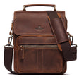 Leather Shoulder Bag Retro Men's Cowhide Messenger Bag Large Capacity Men's Leather Briefcase - Dazpy