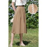 French Style High Waist Embroidery A-Line Skirt