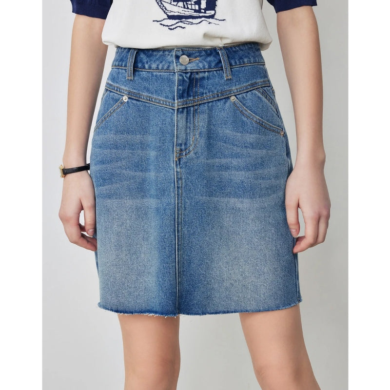 Chic Lyocell High-Waist Denim Mini Skirt