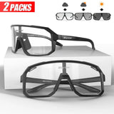 Photochrome Fahrrad-Sonnenbrillen 2er-Pack – Unisex, verstellbar &amp; UV400-Schutz