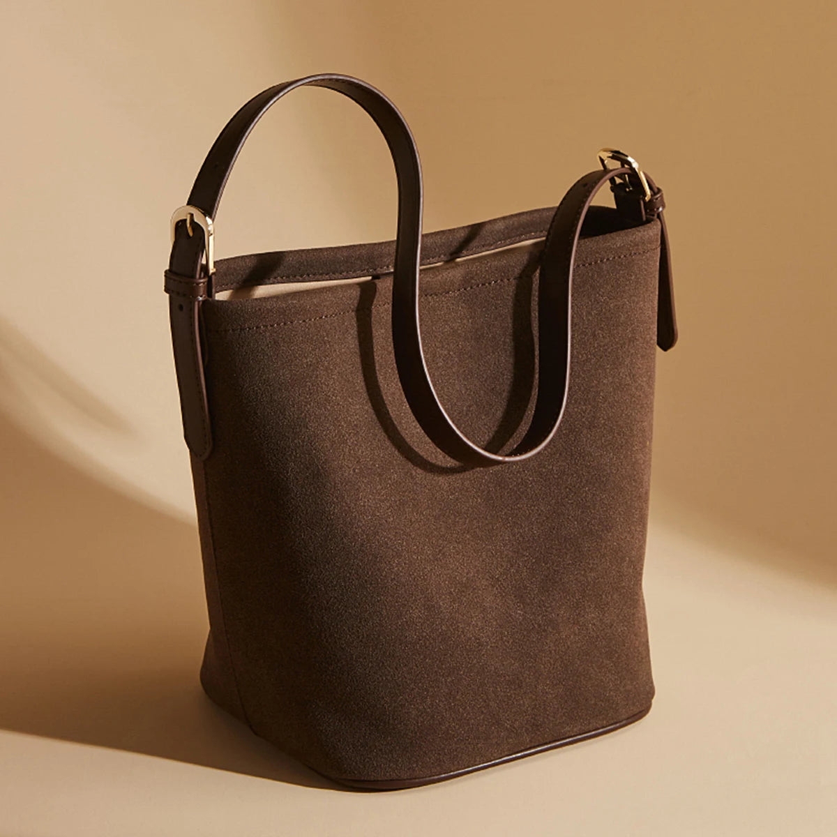 Damen-Schulterhandtasche aus PU-Leder – Wildleder-Beutel-Geldbörse für den Winter, lässiger Stil