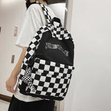 Ins Trendy Cool Plaid Studentenrucksack