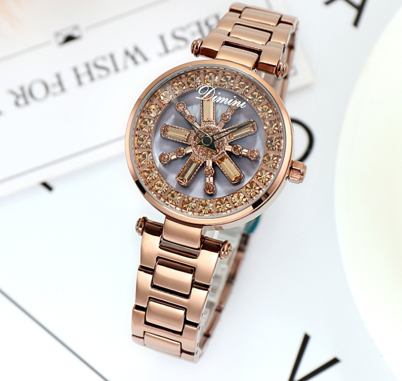 Time to run rhinestone steel belt fashion trend student fashion watch watch female - Dazpy