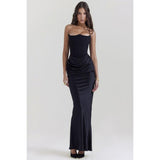 Elegant Strapless Backless Maxi Dress for Women