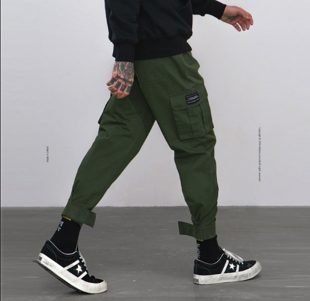 High Street Tide Marke Multi-Pocket-Funktion Overalls Herren Beam Hosen Harlan Füße Casual Hosen Hiphop Laterne Hosen Flut