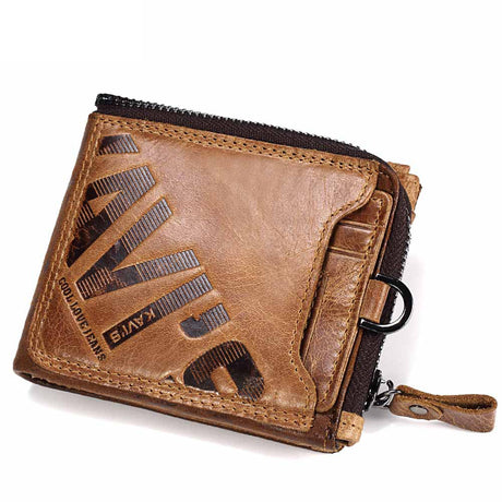 Men's crazy cow leather retro Wallet - Dazpy