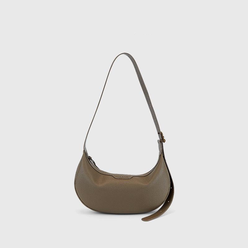 Bolso de hombro baguette de cuero con cara sonriente