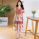 Printed Viscose A-Line Long Dress