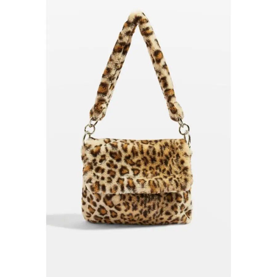 Bolso bandolera de piel sintética con estampado de leopardo para mujer