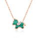 S925 Silver Ferris wheel Little Green Horse Necklace - Dazpy