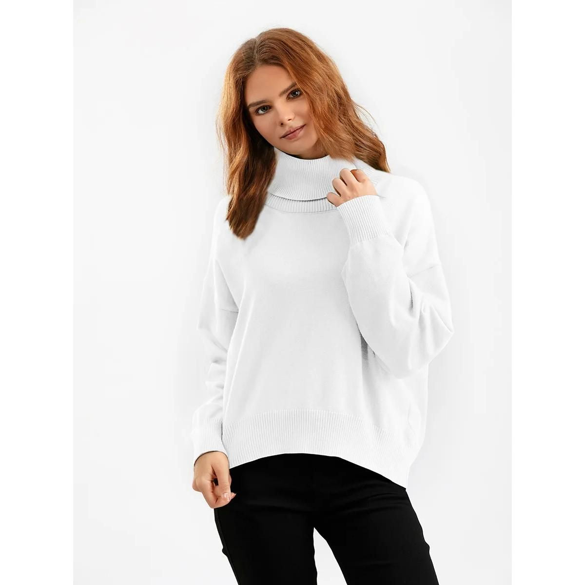 Schicker übergroßer Rollkragenpullover