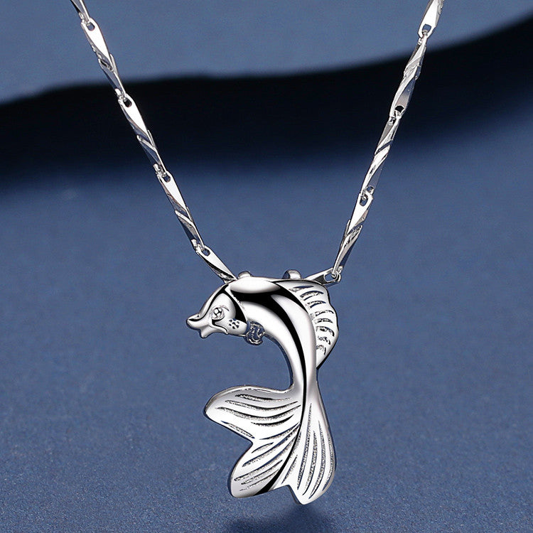 Koi Sterling Silver Necklace Light Luxury Niche High-end Sense - Dazpy