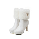 Round-Toe Block-Heel Ankle Boots