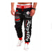 Men's Drawstring Elastic Waist Letter Print Loose Sweatpants