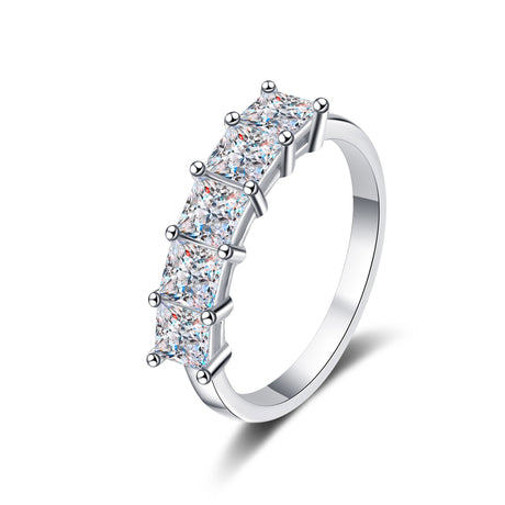 Square Moissanite Ring Stackable Plated 18K - Dazpy