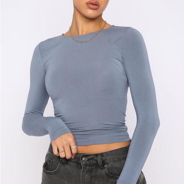 Lässiges, Slim Fit Crop Top für Damen im Herbst