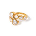 Gold-Plated Cubic Zirconia Heart-Shaped Interlaced Ring