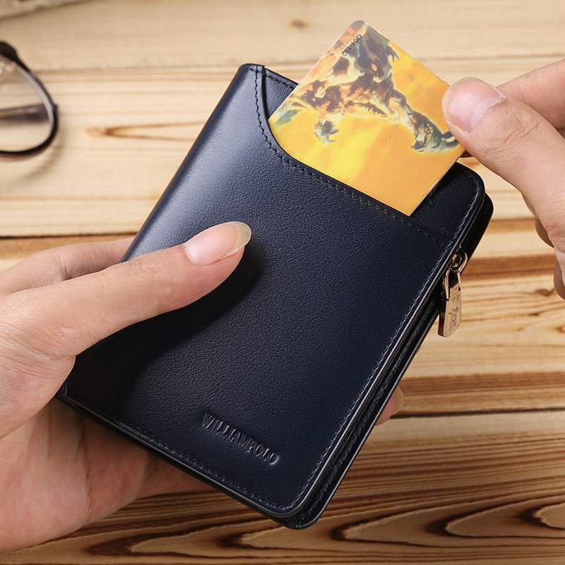 Leather men's short wallet - Dazpy