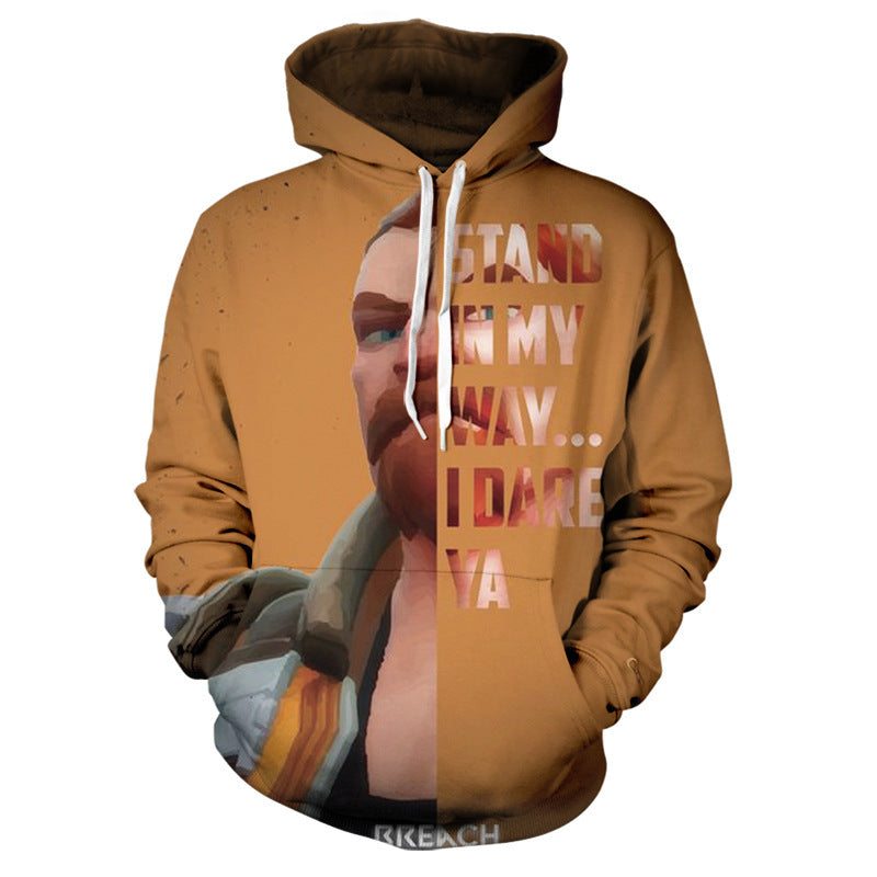 Sudadera con capucha con el personaje que rodea al juego Valorant