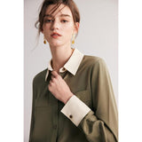 Chic Silk Crepe De Chine Dress Shirt for Women