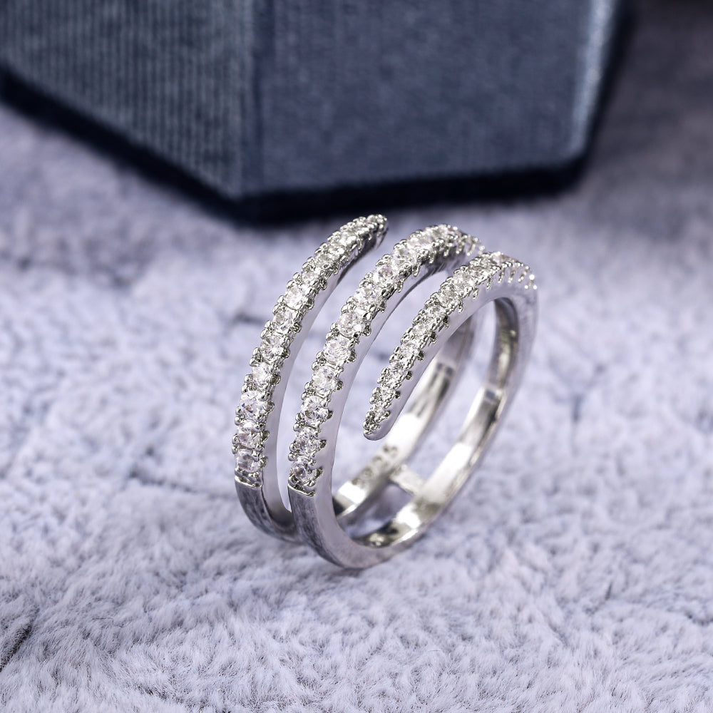 Ladies Fashion Sterling Silver Ring - Dazpy