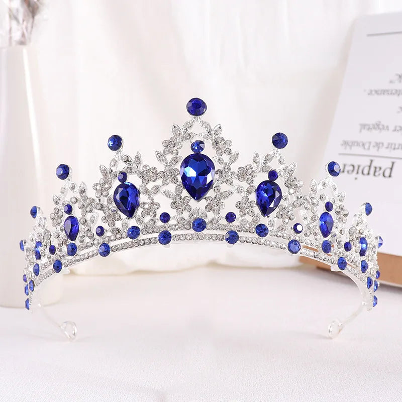 Tiara nupcial barroca de oro y cristal color champán