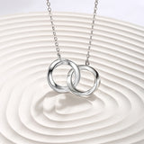 Double Ring Couple Necklace Female Sterling Silver Niche - Dazpy