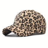 Gorra de béisbol con estampado de leopardo