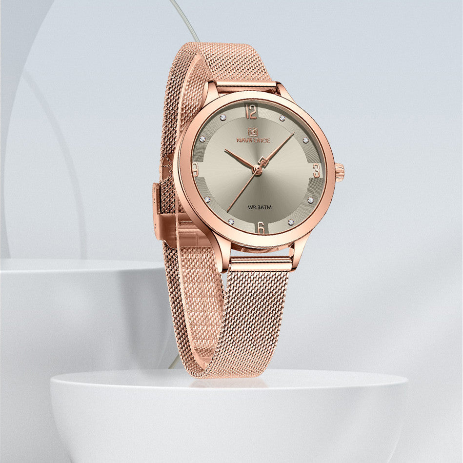 New Women's Business Fashion Mesh Waterproof Quartz Watch - Dazpy