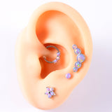 Opal Stud Set Of 4 Purple O Bao Nose Ring Ear Bone Stud - Dazpy