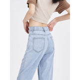 Light Blue Casual High Waist Harem Jeans