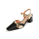 Elegant Square Heel Sandals with Ankle Strap - Summer Collection