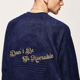 Embossed Faux-Suede Long-Sleeve T-Shirt