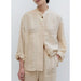 Linen Casual Long Sleeve Button-Up Blouse