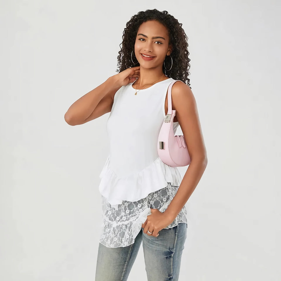 Floral Lace Patchwork Tank Top