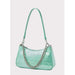 Luxe Alligator Pattern Leather Shoulder Bag with Chain Detail