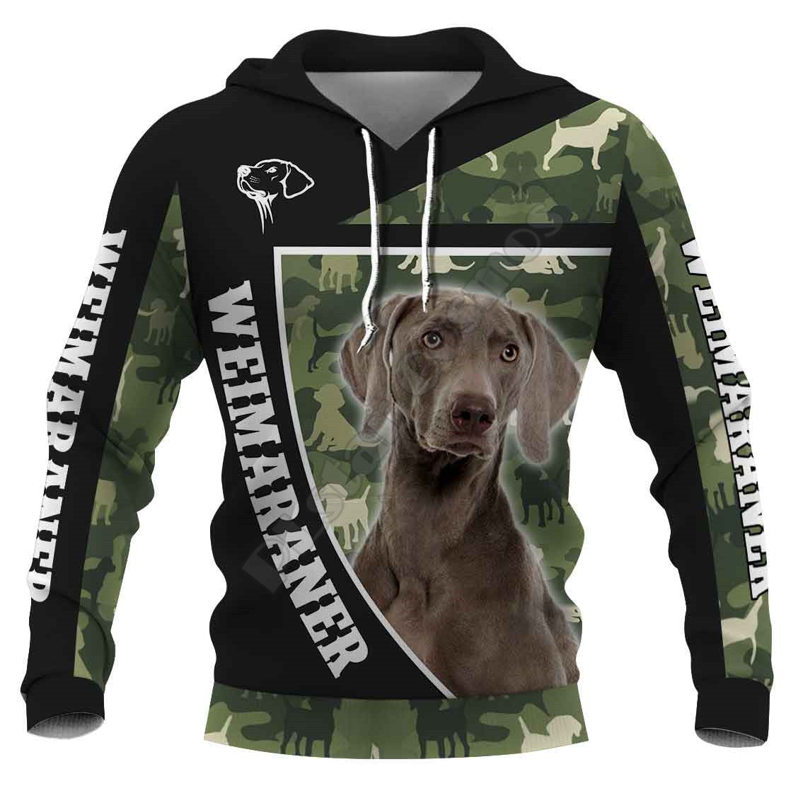 Sweatshirt mit Kapuze und Camouflage-Hund im 3D-Digitaldruck