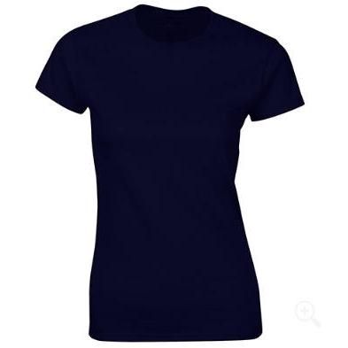 Camiseta de mujer de manga corta de color sólido 100% algodón