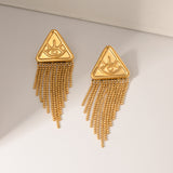 Gold-Plated Stainless Steel Triangle Drop Earrings