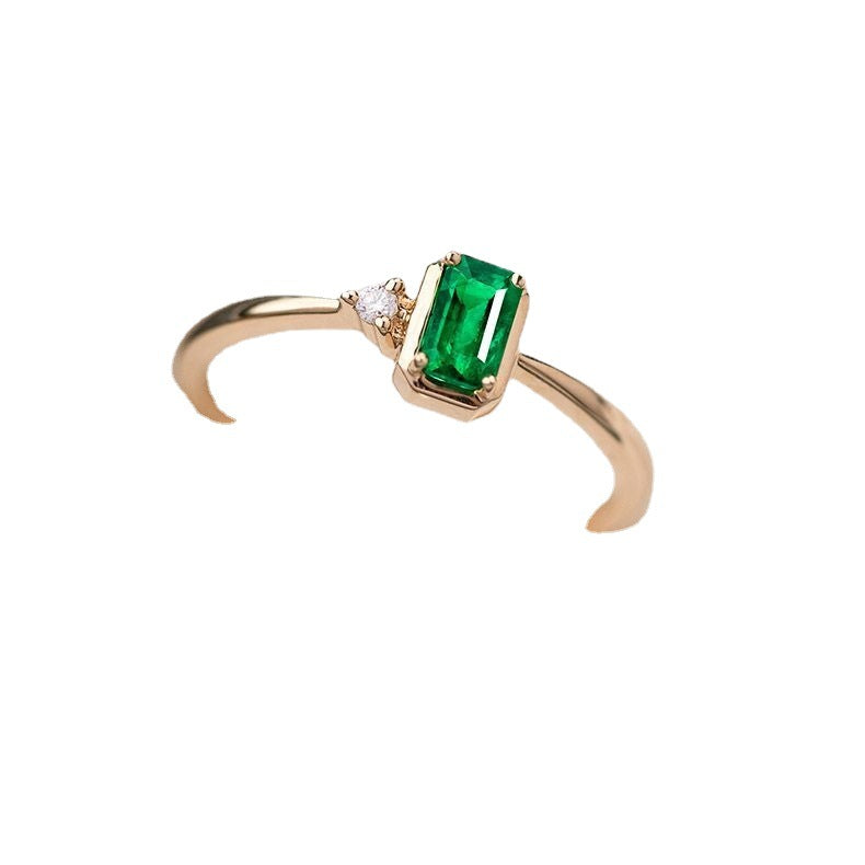 Women's Emerald Diamond Ring With Colored Stones - Dazpy