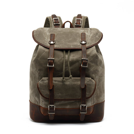 Vintage Waterproof Rucksack Leather Travel Backpack - Dazpy