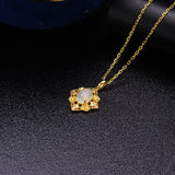 Original Bead Edged Hollow Diamond Pendant Egg Shaped Necklace - Dazpy