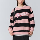 Loose Letter Striped Pullover